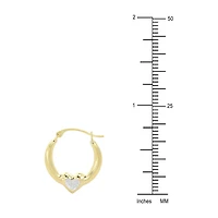 Womens 14K Two Tone Gold 17mm Round Hoop Earrings