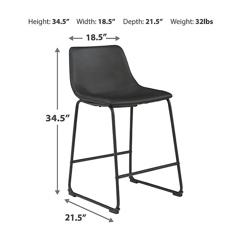 Signature Design by Ashley® Collins 2-pc. Counter Height Upholstered Bar Stool
