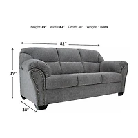 Signature Design by Ashley® Aldin Pad-Arm Sofa in Pewter Gray
