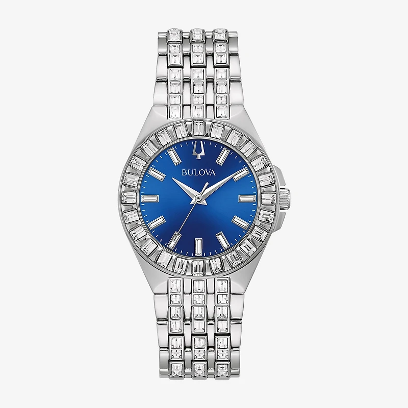 Bulova Phantom Womens Crystal Accent Silver Tone Stainless Steel Bracelet Watch 96l290