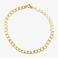 Mens 10K Gold 8 Inch Hollow Curb Chain Bracelet