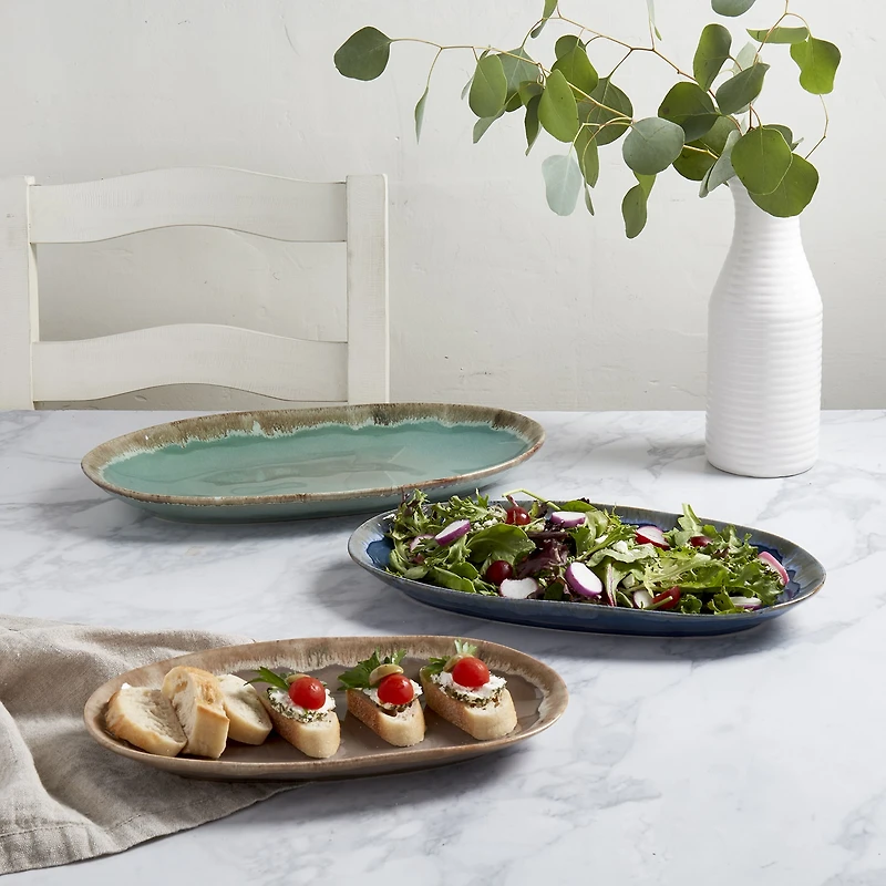 Gallery 3pc Tuscon Stoneware Serving Platter
