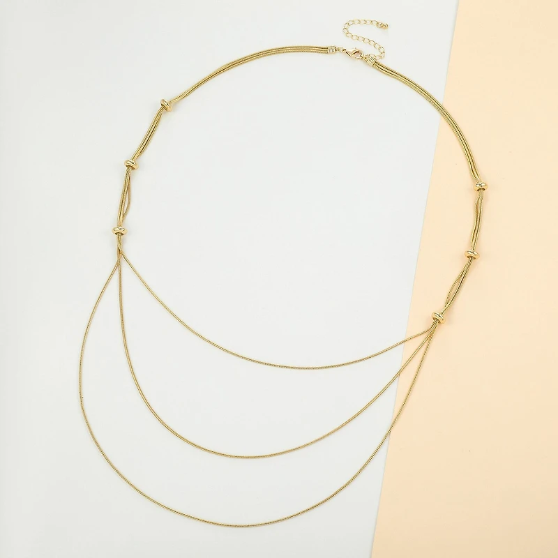 Bold Elements Gold Tone Womens 36 Inch Chain Necklace