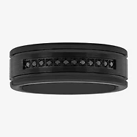 Mens 8MM 1/10 CT. T.W. Black Diamond Tungsten Wedding Band