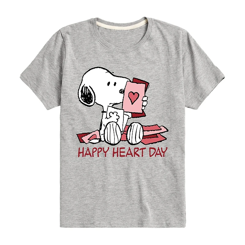Big Kid Girls Round Neck Short Sleeve Classic Fit Peanuts Graphic T-Shirt