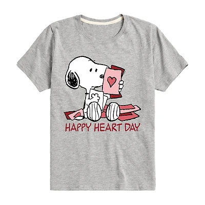 Big Kid Girls Round Neck Short Sleeve Classic Fit Peanuts Graphic T-Shirt
