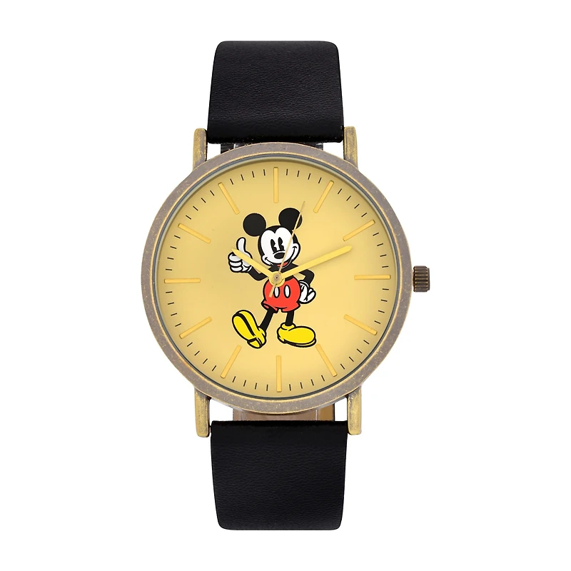 Disney Collection Mickey Mouse Mens Black Strap Watch Mk1522jc
