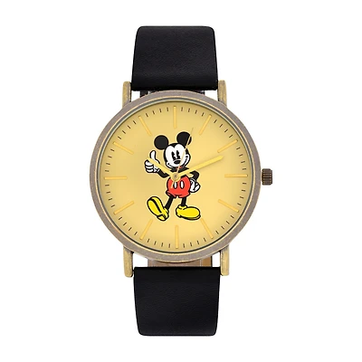 Disney Collection Mickey Mouse Mens Black Strap Watch Mk1522jc