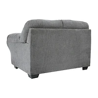 Signature Design by Ashley® Aldin Pad-Arm Upholstered Loveseat in Pewter