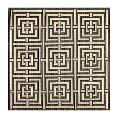 Safavieh Courtyard Collection Varvara Geometric Indoor/Outdoor Square Area Rug