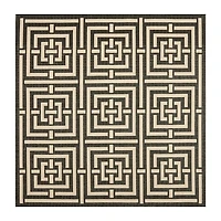 Safavieh Courtyard Collection Varvara Geometric Indoor/Outdoor Square Area Rug
