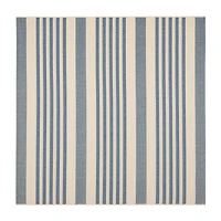 Safavieh Courtyard Collection Santos Stripe Indoor/Outdoor Square Area Rug