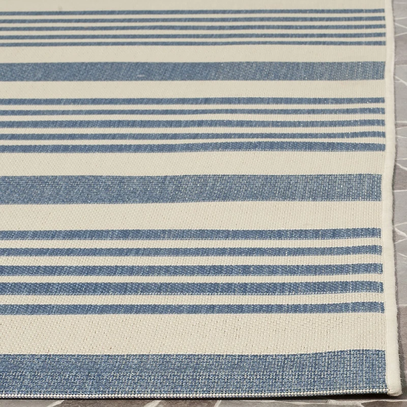 Safavieh Courtyard Collection Santos Stripe Indoor/Outdoor Square Area Rug