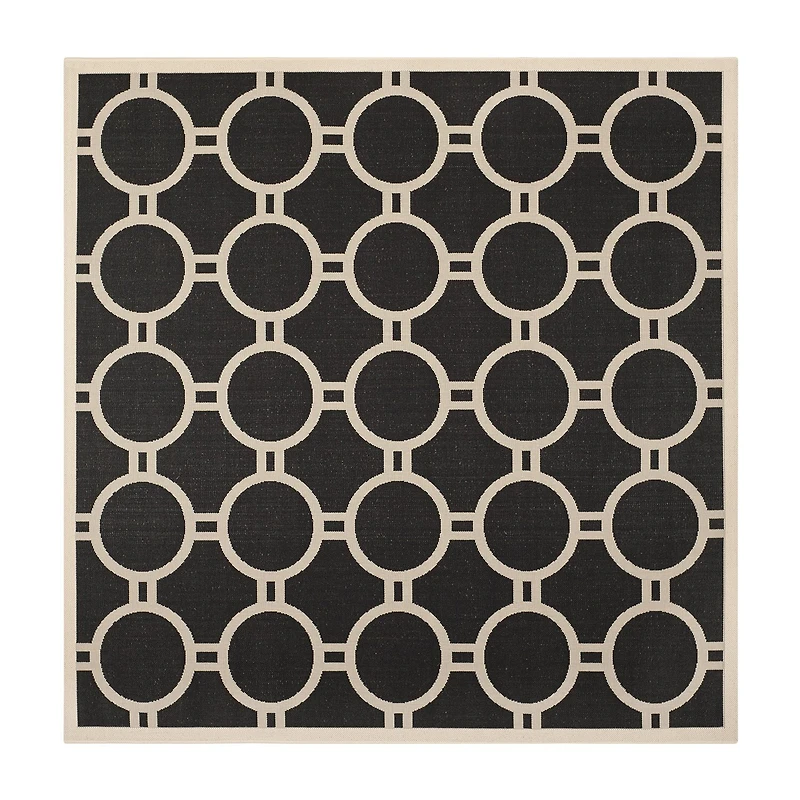 Safavieh Courtyard Collection Shag Geometric Indoor/Outdoor Square Area Rug