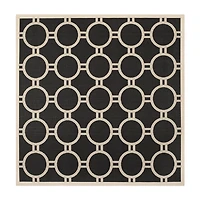Safavieh Courtyard Collection Shag Geometric Indoor/Outdoor Square Area Rug