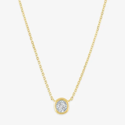 (G-H / Si2-I1) Womens Diamond Accent Lab Grown White Diamond 10K Gold 18 Inch Pendant Necklace