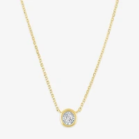 (G-H / Si2-I1) Womens Diamond Accent Lab Grown White Diamond 10K Gold 18 Inch Pendant Necklace