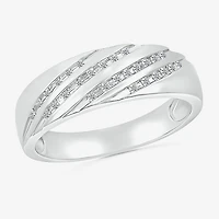6.7mm Unisex Adult 1/2 CT. T.W. Natural White Diamond 10K Gold Round Side Stone Wedding Ring Set