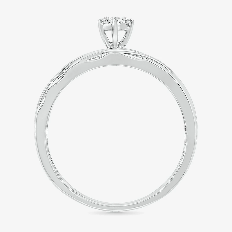 6.7mm Unisex Adult 1/2 CT. T.W. Natural White Diamond 10K Gold Round Side Stone Wedding Ring Set