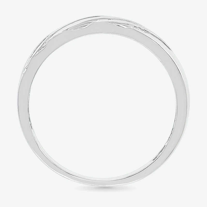 6.7mm Unisex Adult 1/2 CT. T.W. Natural White Diamond 10K Gold Round Side Stone Wedding Ring Set