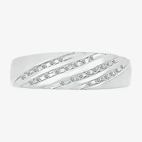 6.7mm Unisex Adult 1/2 CT. T.W. Natural White Diamond 10K Gold Round Side Stone Wedding Ring Set