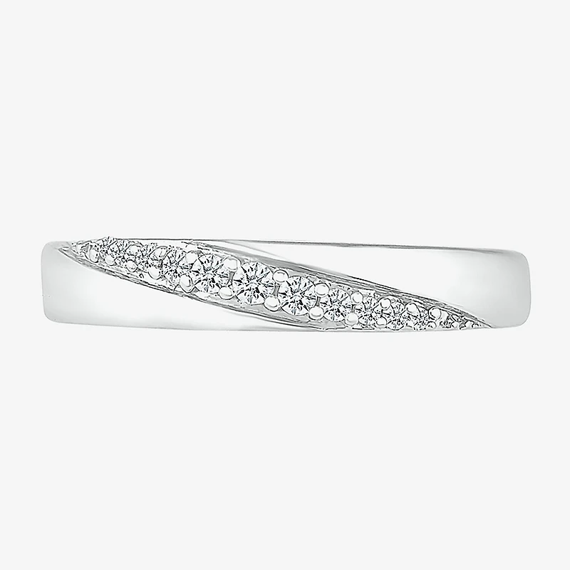 5.20mm Unisex Adult 1/ CT. T.W. Natural White Diamond 10K Gold Round Side Stone Wedding Ring Set