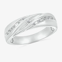 4.25mm Unisex Adult 1/2 CT. T.W. Natural White Diamond 10K Gold Round Side Stone Wedding Ring Set