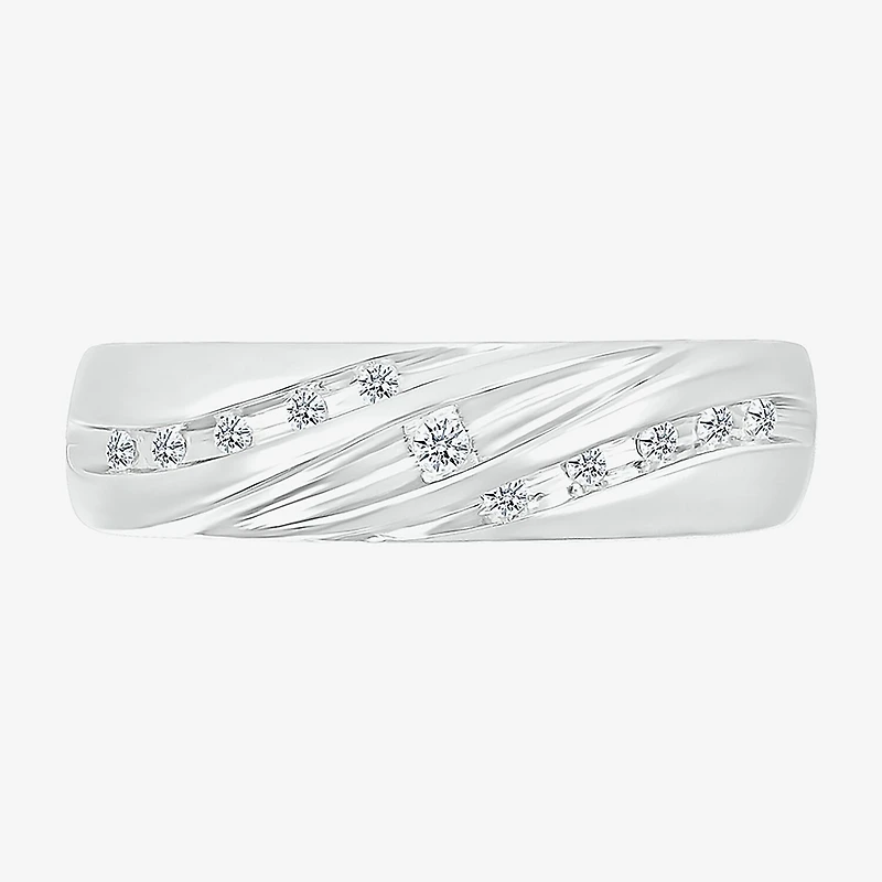 4.25mm Unisex Adult 1/2 CT. T.W. Natural White Diamond 10K Gold Round Side Stone Wedding Ring Set