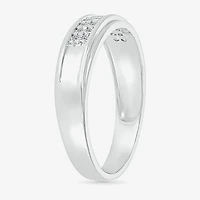 5.00mm Unisex Adult 1 CT. T.W. Natural White Diamond 10K Gold Round Side Stone Wedding Ring Set