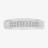 5.00mm Unisex Adult 1 CT. T.W. Natural White Diamond 10K Gold Round Side Stone Wedding Ring Set