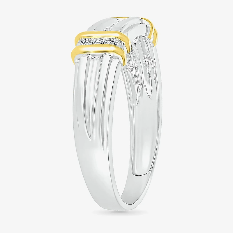 5.10mm Unisex Adult 1/4 CT. T.W. Natural White Diamond 10K Two Tone Gold Marquise Halo Side Stone Ring Set
