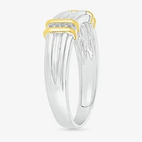 5.10mm Unisex Adult 1/4 CT. T.W. Natural White Diamond 10K Two Tone Gold Marquise Halo Side Stone Ring Set