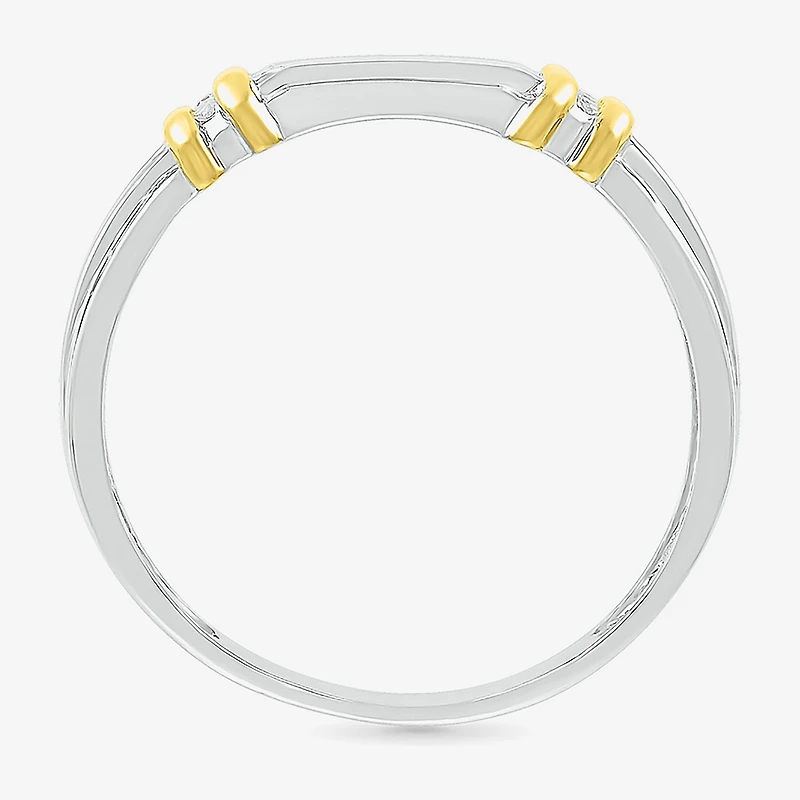 5.10mm Unisex Adult 1/4 CT. T.W. Natural White Diamond 10K Two Tone Gold Marquise Halo Side Stone Ring Set