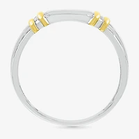 5.10mm Unisex Adult 1/4 CT. T.W. Natural White Diamond 10K Two Tone Gold Marquise Halo Side Stone Ring Set