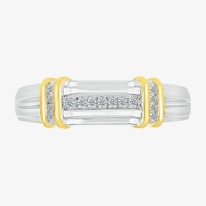 5.10mm Unisex Adult 1/4 CT. T.W. Natural White Diamond 10K Two Tone Gold Marquise Halo Side Stone Ring Set