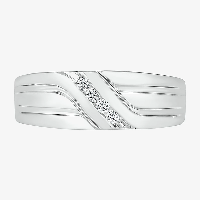 4.00mm Unisex Adult 1/3 CT. T.W. Natural White Diamond 10K Gold Round Wedding Ring Set