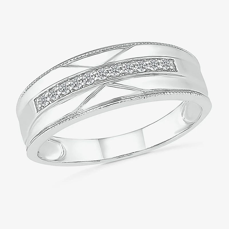 6.00mm Unisex Adult 1/2 CT. T.W. Natural White Diamond 10K Gold Round Halo Side Stone Ring Set