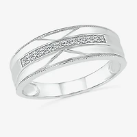 6.00mm Unisex Adult 1/2 CT. T.W. Natural White Diamond 10K Gold Round Halo Side Stone Ring Set