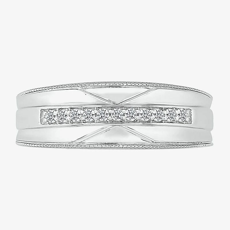 6.00mm Unisex Adult 1/2 CT. T.W. Natural White Diamond 10K Gold Round Halo Side Stone Ring Set