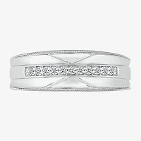 6.00mm Unisex Adult 1/2 CT. T.W. Natural White Diamond 10K Gold Round Halo Side Stone Ring Set