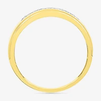 3.60mm Unisex Adult 1/5 CT. Natural White Diamond 10K Gold Round Side Stone Wedding Ring Set