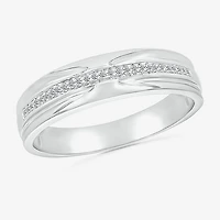 5.50mm Unisex Adult 1/4 CT. T.W. Natural White Diamond 10K Gold Round Side Stone Wedding Ring Set