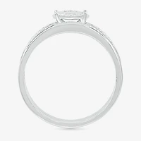5.50mm Unisex Adult 1/4 CT. T.W. Natural White Diamond 10K Gold Round Side Stone Wedding Ring Set