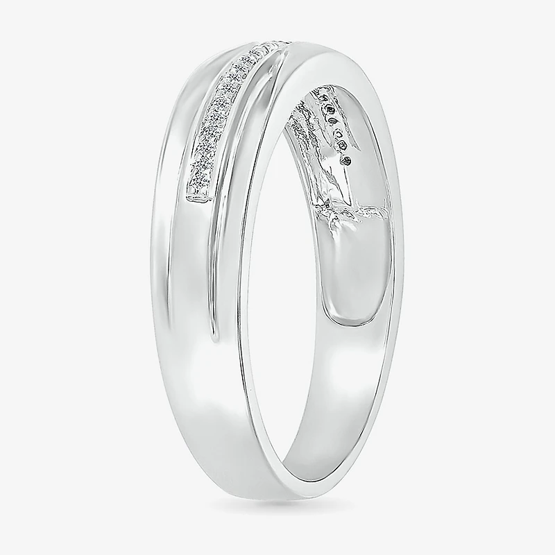 5.50mm Unisex Adult 1/4 CT. T.W. Natural White Diamond 10K Gold Round Side Stone Wedding Ring Set