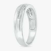 5.50mm Unisex Adult 1/4 CT. T.W. Natural White Diamond 10K Gold Round Side Stone Wedding Ring Set
