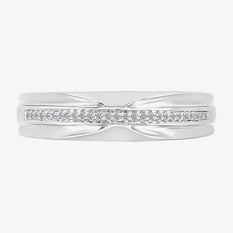 5.50mm Unisex Adult 1/4 CT. T.W. Natural White Diamond 10K Gold Round Side Stone Wedding Ring Set