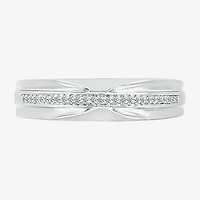 5.50mm Unisex Adult 1/4 CT. T.W. Natural White Diamond 10K Gold Round Side Stone Wedding Ring Set