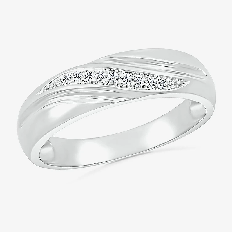 4.65mm Unisex Adult 1/4 CT. T.W. Natural White Diamond 10K Gold Marquise Side Stone Wedding Ring Set
