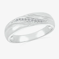 4.65mm Unisex Adult 1/4 CT. T.W. Natural White Diamond 10K Gold Marquise Side Stone Wedding Ring Set