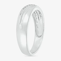 4.65mm Unisex Adult 1/4 CT. T.W. Natural White Diamond 10K Gold Marquise Side Stone Wedding Ring Set